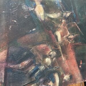Original abstract cubism JAZZ oil painting by Bruce W Clements
